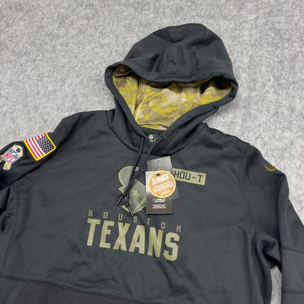 Nike Dri Fit Hoodie Womens XXL Black NFL Houston Texans Onfield Sweatshirt NEW - Picture 3 of 16